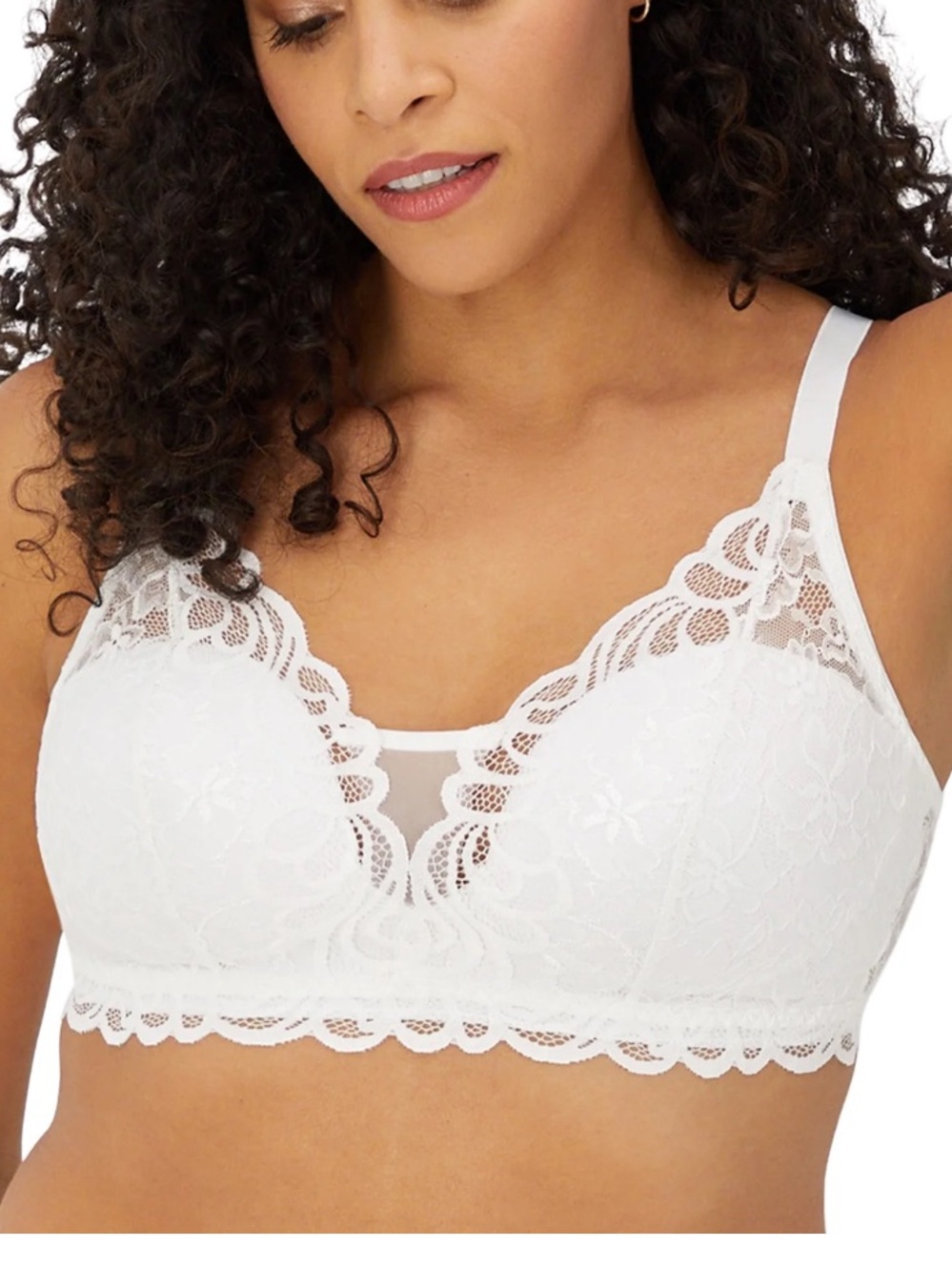 Bali Womens Beautifully You Lace Wireless Bra Size 3XL